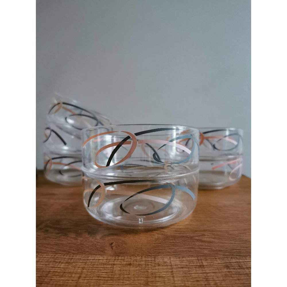 80's Pink and Gray Italglass bowls